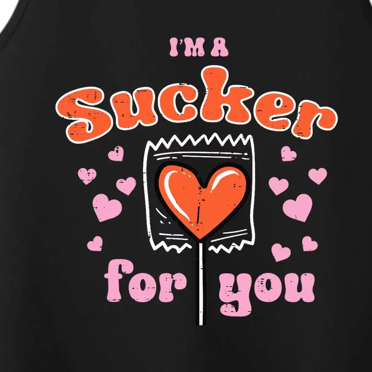 Valentines Day Lollipop Sucker For You Heart Candy Performance Tank