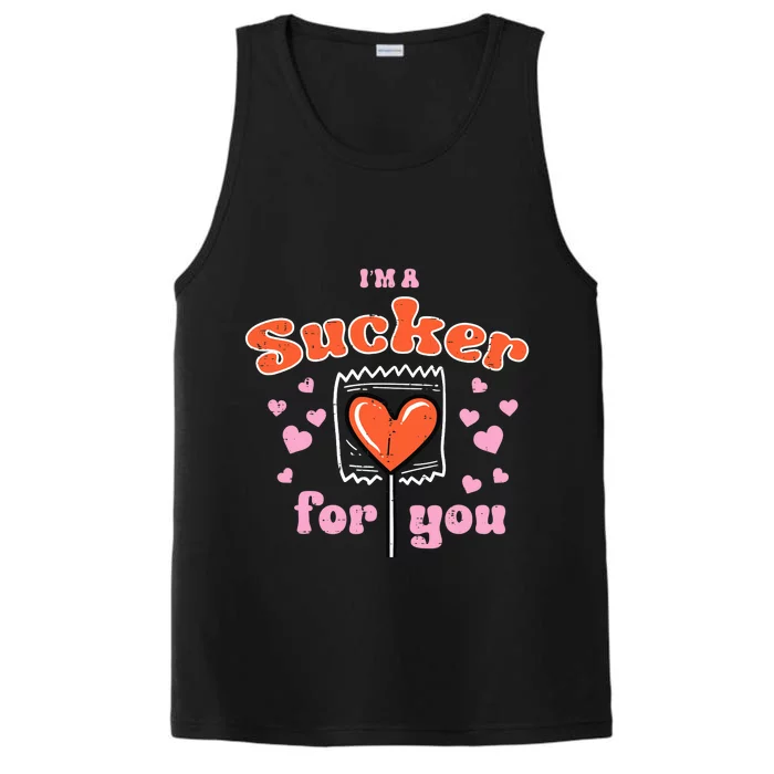 Valentines Day Lollipop Sucker For You Heart Candy Performance Tank