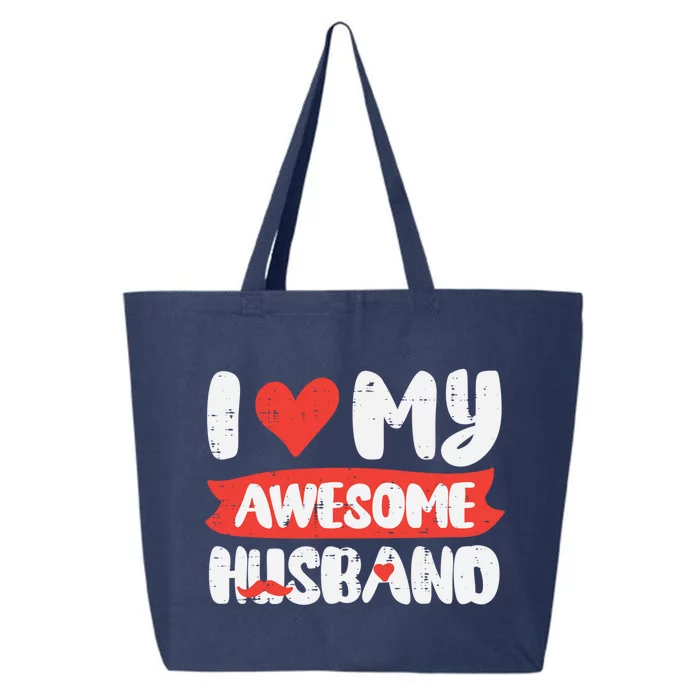 Valentines Day Love My Awesome Husband Couple Matching Gift 25L Jumbo Tote