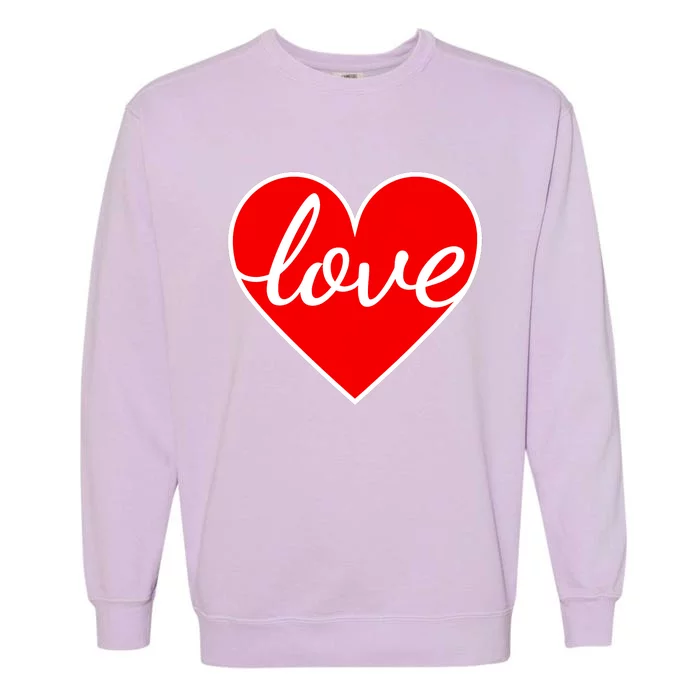 Valentines Day Love Heart Graphic Garment-Dyed Sweatshirt