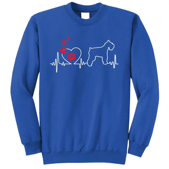 Valentines Day Love Heartbeat Schnauzer Dog Puppy Lover Gift Tall Sweatshirt