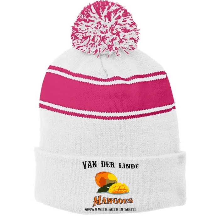 Van Der Linde Mangoes Grow With Faith Funny Gamer Rdr2 Stripe Pom Pom Beanie