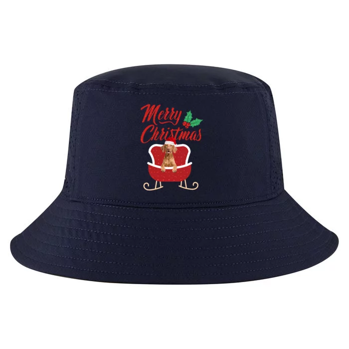 Vizsla Dog Merry Christmas Design For The Holiday Season! Cool Comfort Performance Bucket Hat