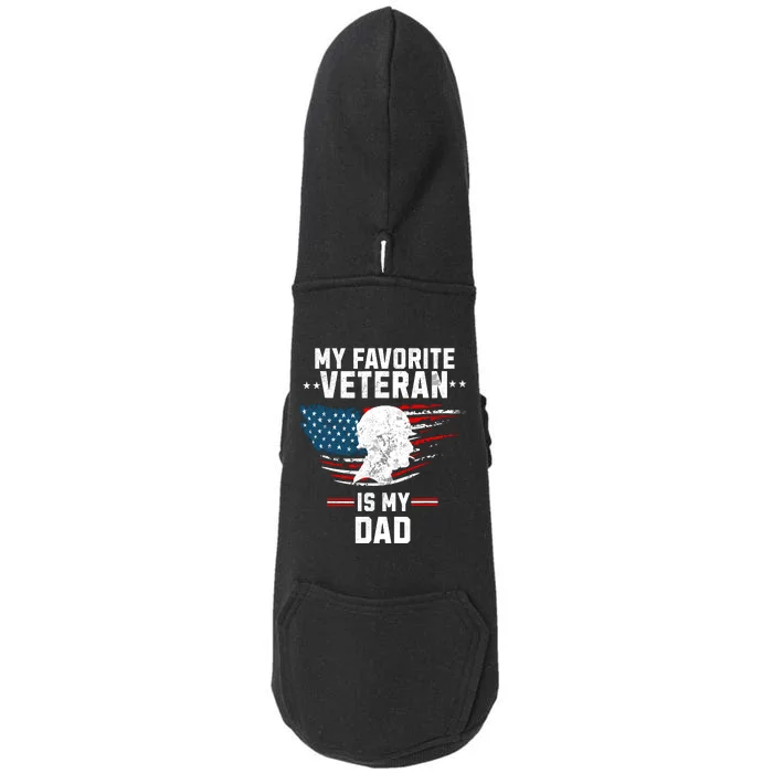 Veterans Day My Favorite Veteran Is My Dad Kids Doggie 3-End Fleece Hoodie