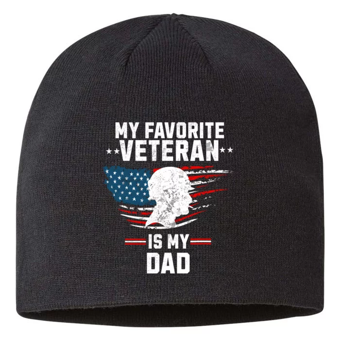 Veterans Day My Favorite Veteran Is My Dad Kids 8 1/2in Sustainable Knit Beanie