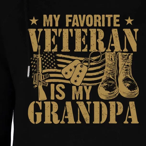 Veterans Day My Favorite Veteran Is My Grandpa Womens Funnel Neck Pullover Hood