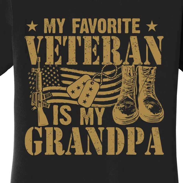 Veterans Day My Favorite Veteran Is My Grandpa Women's T-Shirt