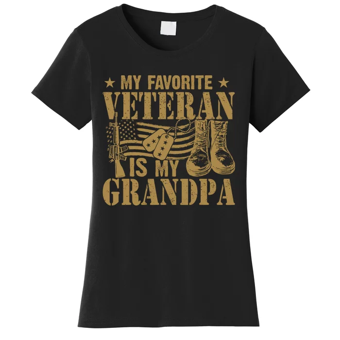 Veterans Day My Favorite Veteran Is My Grandpa Women's T-Shirt