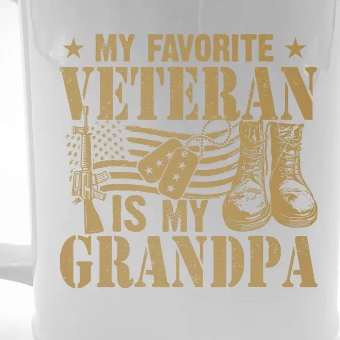 Veterans Day My Favorite Veteran Is My Grandpa Front & Back Beer Stein