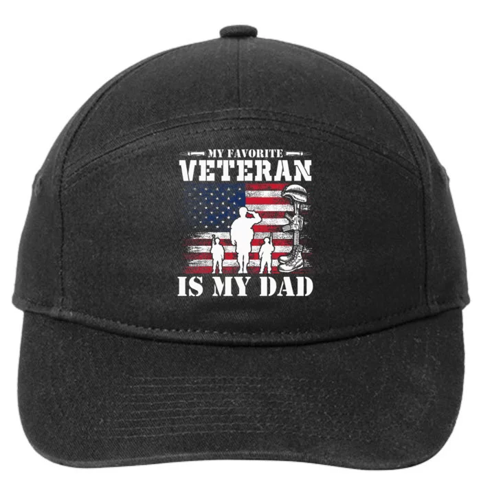 Veterans Day Military My Favorite Veteran Is My Dad Kids 7-Panel Snapback Hat