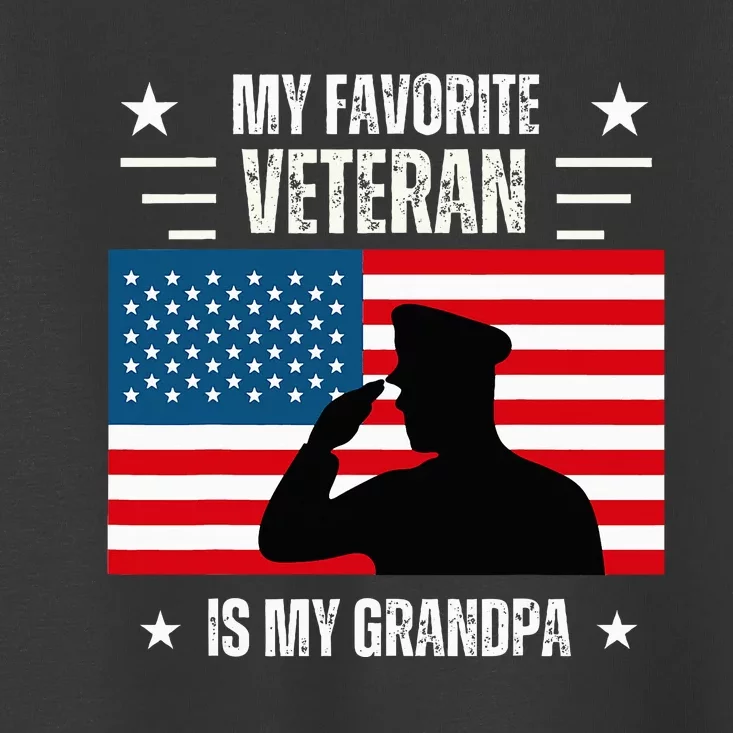 Veterans Day Military My Favorite Veteran Is My Grandpa Kids Toddler T-Shirt