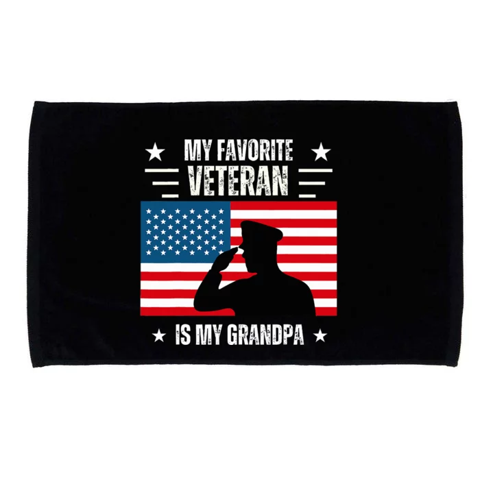 Veterans Day Military My Favorite Veteran Is My Grandpa Microfiber Hand Towel