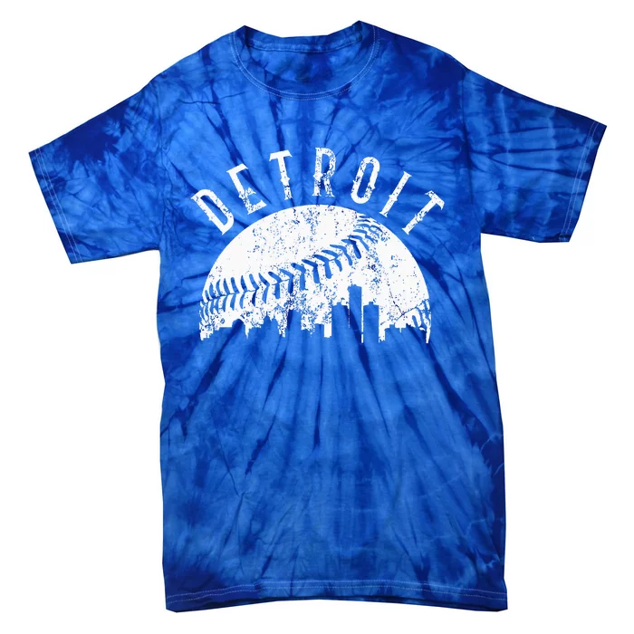 Vintage Detroit Michigan Skyline Apparel Tie-Dye T-Shirt