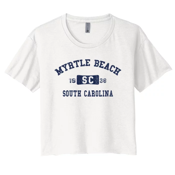 Vintage Distressed Myrtle Beach South Carolina Women's Crop Top Tee