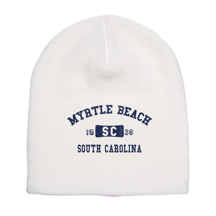 Vintage Distressed Myrtle Beach South Carolina Short Acrylic Beanie