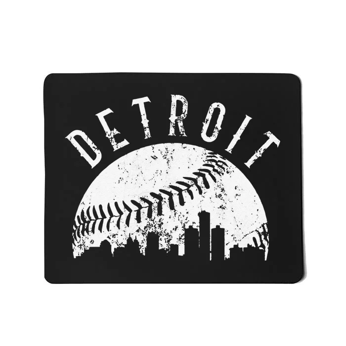 Vintage Detroit Michigan Skyline Apparel baseball Mousepad