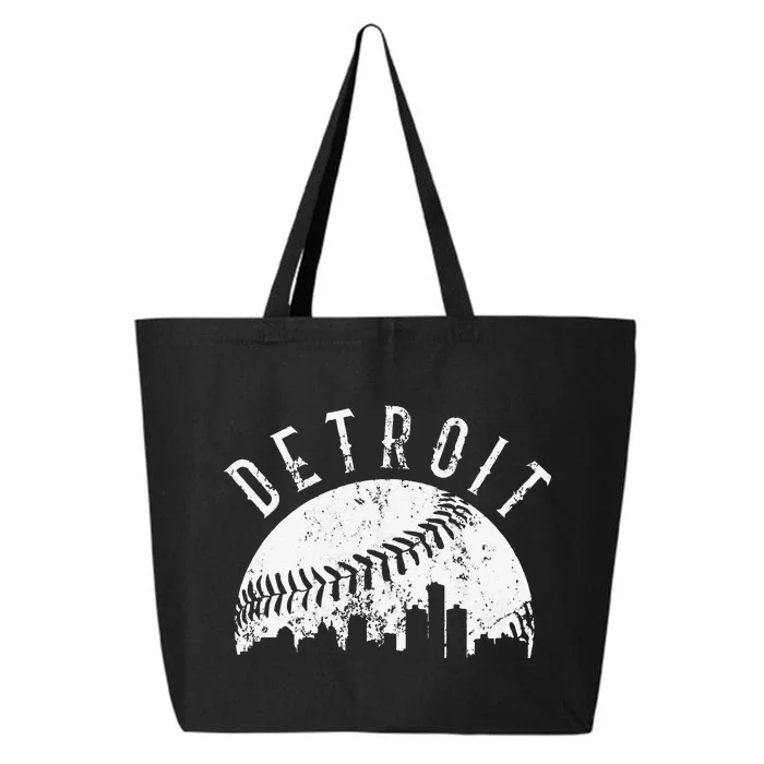 Vintage Detroit Michigan Skyline Apparel baseball 25L Jumbo Tote