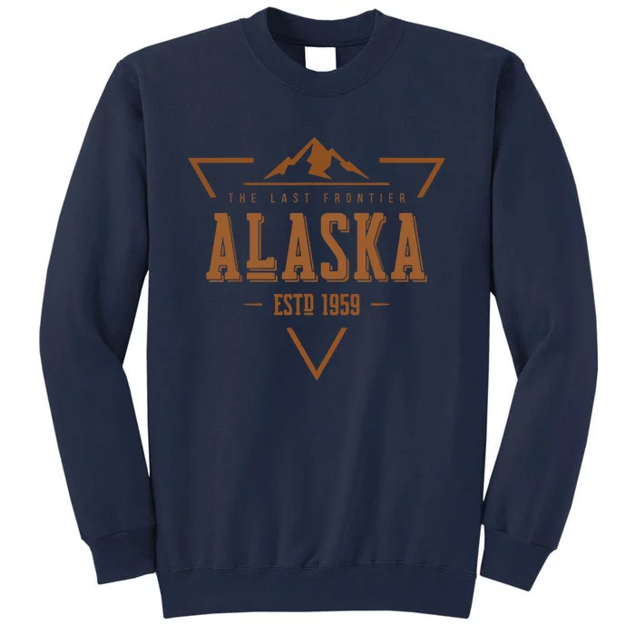 Vintage Denali Mountain Alaska The Last Frontier Logo Tall Sweatshirt