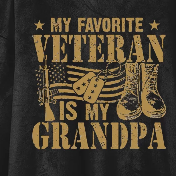 Veterans Day my favorite veteran is my grandpa Hooded Wearable Blanket