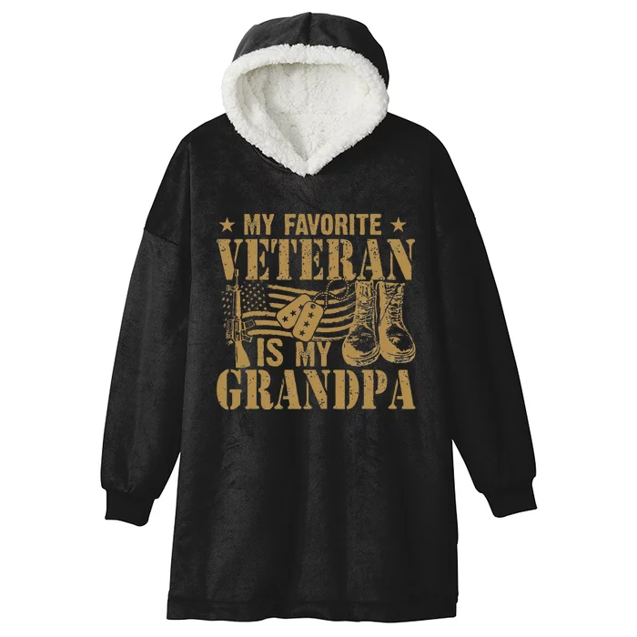 Veterans Day my favorite veteran is my grandpa Hooded Wearable Blanket