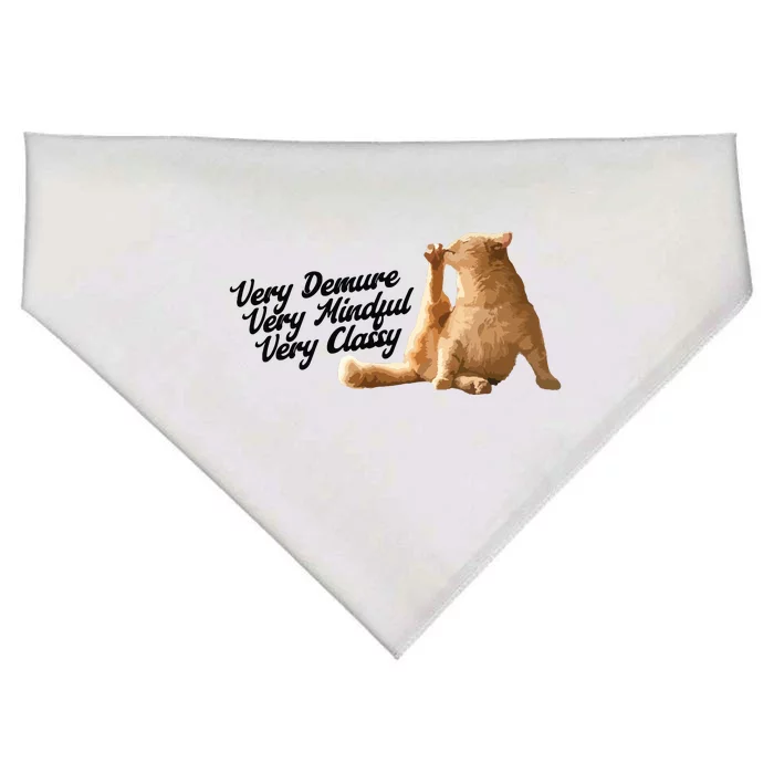 Very Demure Mindful Classy Meme Funny Cat USA-Made Doggie Bandana