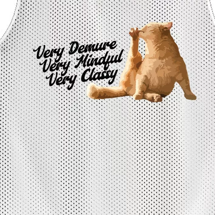 Very Demure Mindful Classy Meme Funny Cat Mesh Reversible Basketball Jersey Tank