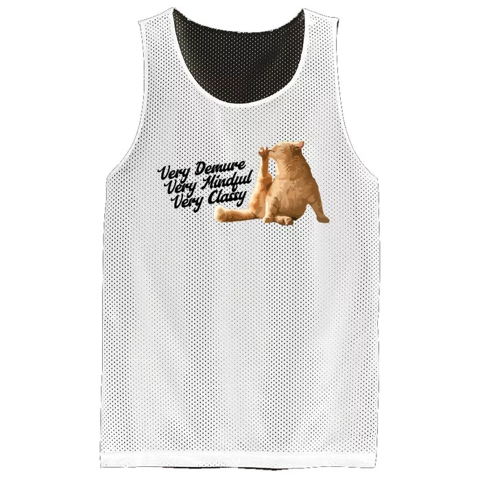 Very Demure Mindful Classy Meme Funny Cat Mesh Reversible Basketball Jersey Tank