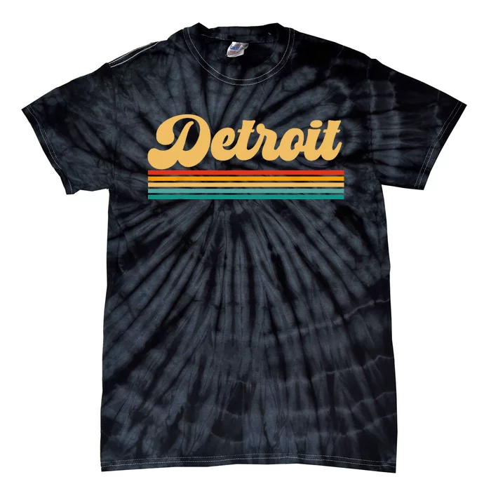 Vintage Detroit Michigan Skyline Tie-Dye T-Shirt