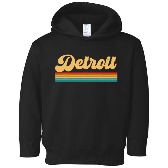 Vintage Detroit Michigan Skyline Toddler Hoodie