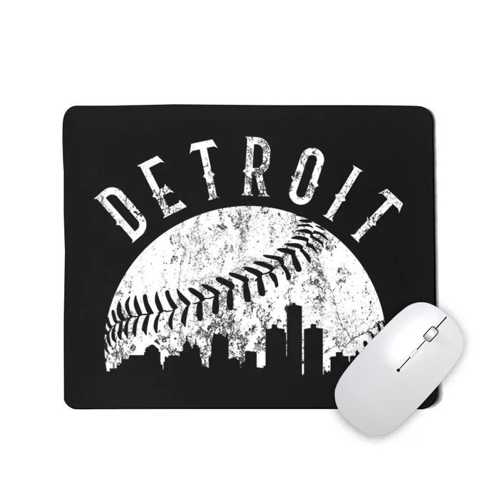 Vintage Detroit Michigan Skyline Apparel Mousepad