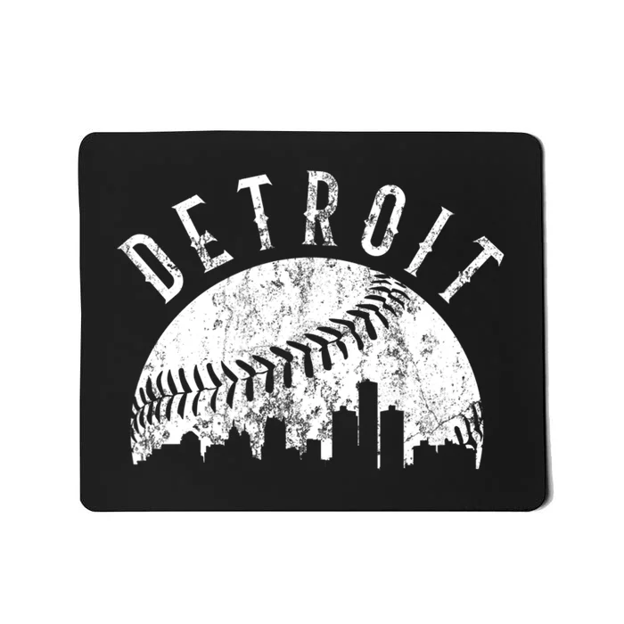 Vintage Detroit Michigan Skyline Apparel Mousepad