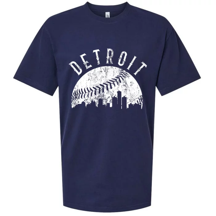 Vintage Detroit Michigan Skyline Apparel Sueded Cloud Jersey T-Shirt