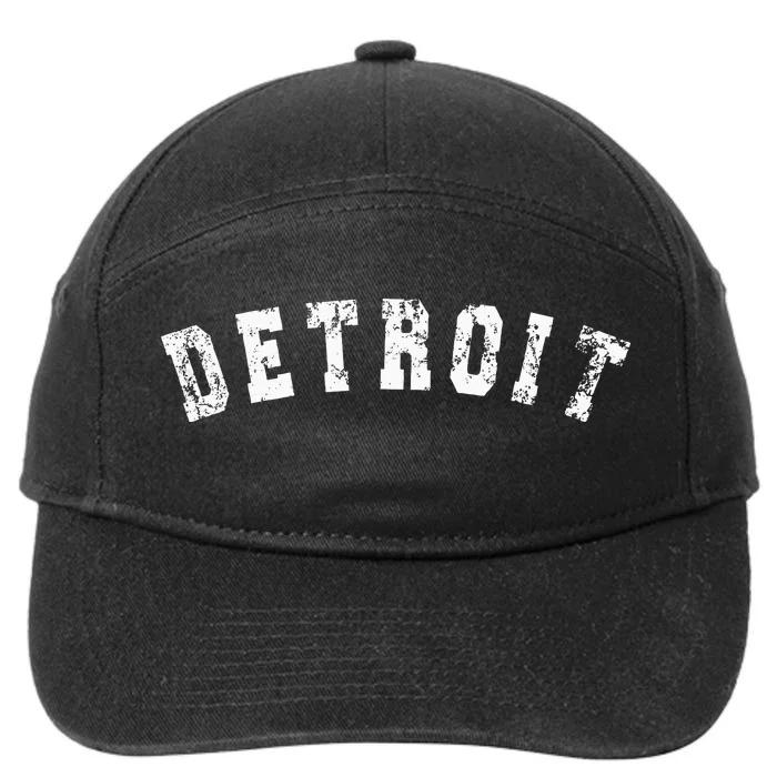 Vintage Detroit Michigan Distressed Apparel 7-Panel Snapback Hat