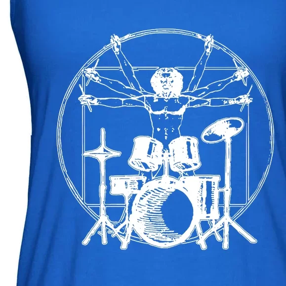 Vitruvian Drummer Man Ladies Essential Flowy Tank