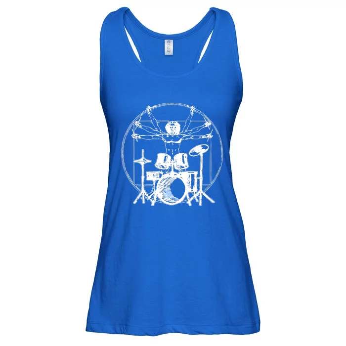 Vitruvian Drummer Man Ladies Essential Flowy Tank