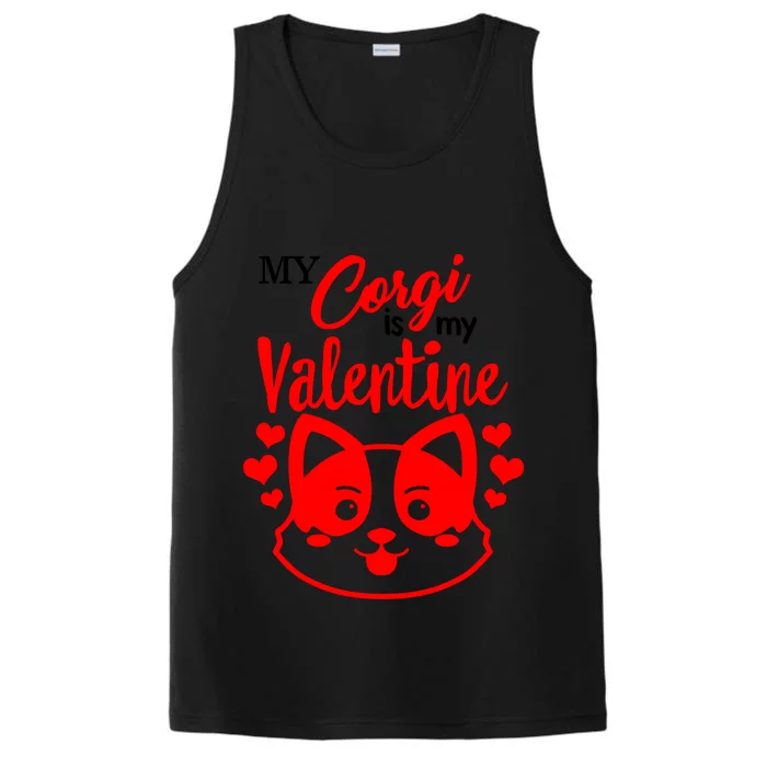 Valentines Day My Corgi Is My Valentine Dog Mom Mama Single Gift Performance Tank