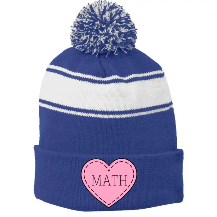 Valentine's Day Math Heart Design Cool Gift Stripe Pom Pom Beanie