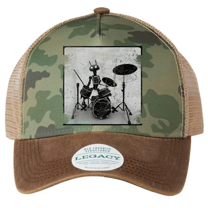 Vintage Distressed Machine Learning AI Robot Music Drummer Legacy Tie Dye Trucker Hat