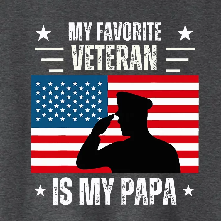 Veterans Day Military My Favorite Veteran Is My Papa Women's Crop Top Tee