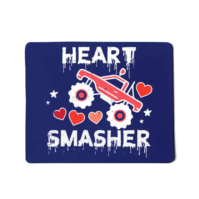 Valentines Day Monster Truck Heart Smasher Boy Mousepad