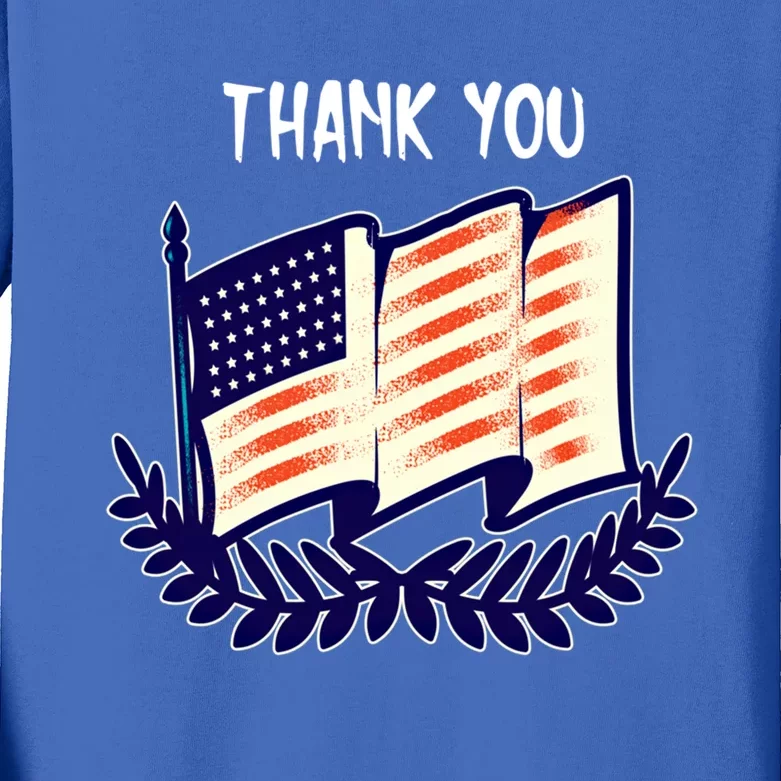 Veterans Day Memorial For Ex Military Service Thank You Gift Kids Long Sleeve Shirt