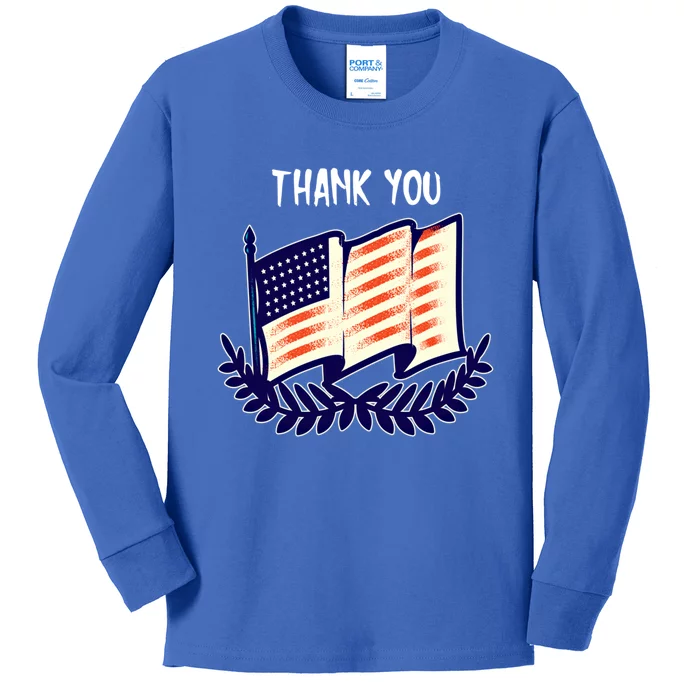 Veterans Day Memorial For Ex Military Service Thank You Gift Kids Long Sleeve Shirt