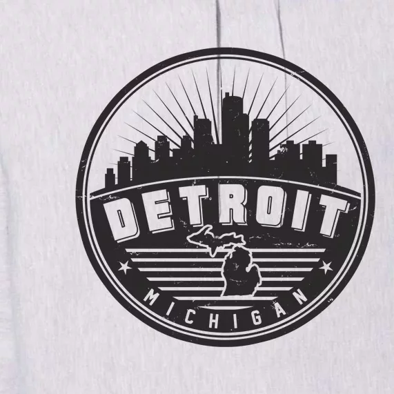 Vintage Detroit Michigan Skyline Emblem Premium Hoodie