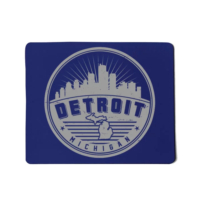 Vintage Detroit Michigan Skyline Emblem Mousepad