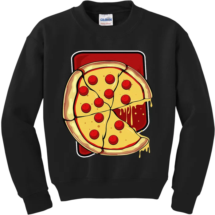 Valentine's Day Missing Piece Pizza Slice Couple Kids Sweatshirt