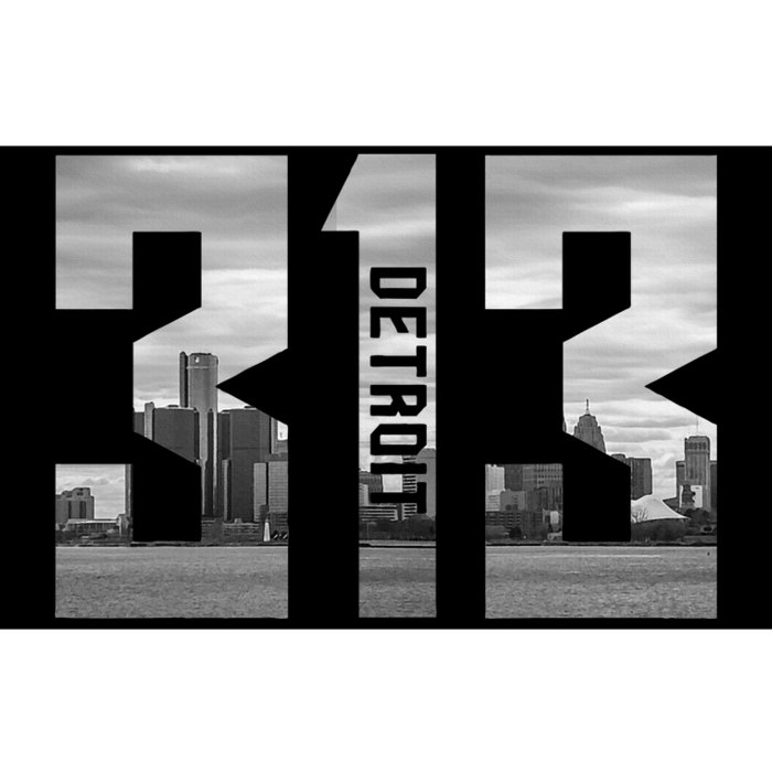 Vintage Detroit Michigan 313 Area Code Skyline Bumper Sticker