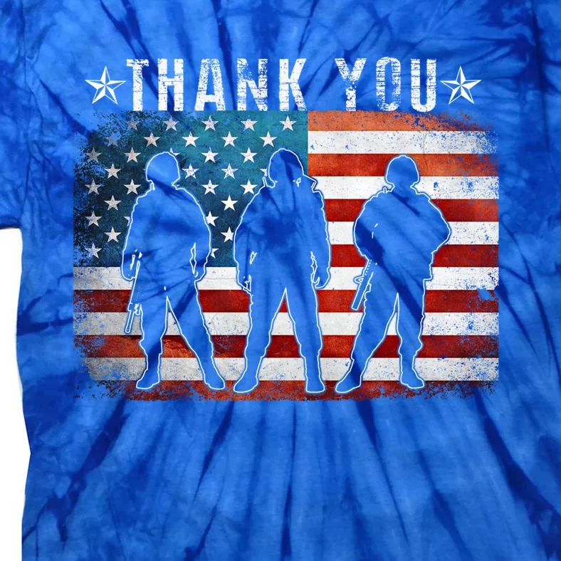 Veterans Day Memorial Gift Thank You Gift Proud Patriotic Cool Gift Tie-Dye T-Shirt