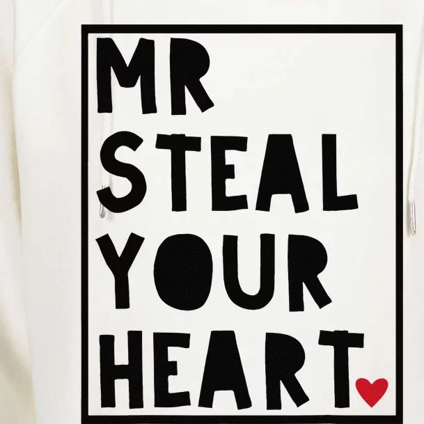 Valentine's Day Mr Steal Your Heart Womens Funnel Neck Pullover Hood