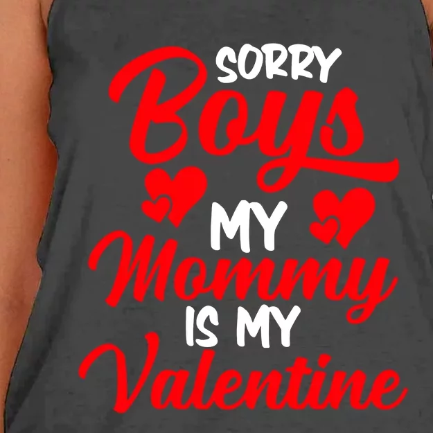 Valentines Day My Valentin Love Mommy Mom Women's Knotted Racerback Tank