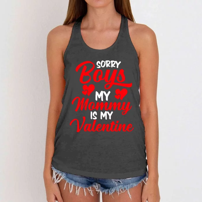 Valentines Day My Valentin Love Mommy Mom Women's Knotted Racerback Tank